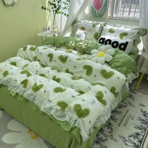 инс кремово-розовый стильный комплект постельного белья для девочки из принтованного шелка, с наволечниками и покрывалом