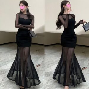 Элегантное чёрное французское платье